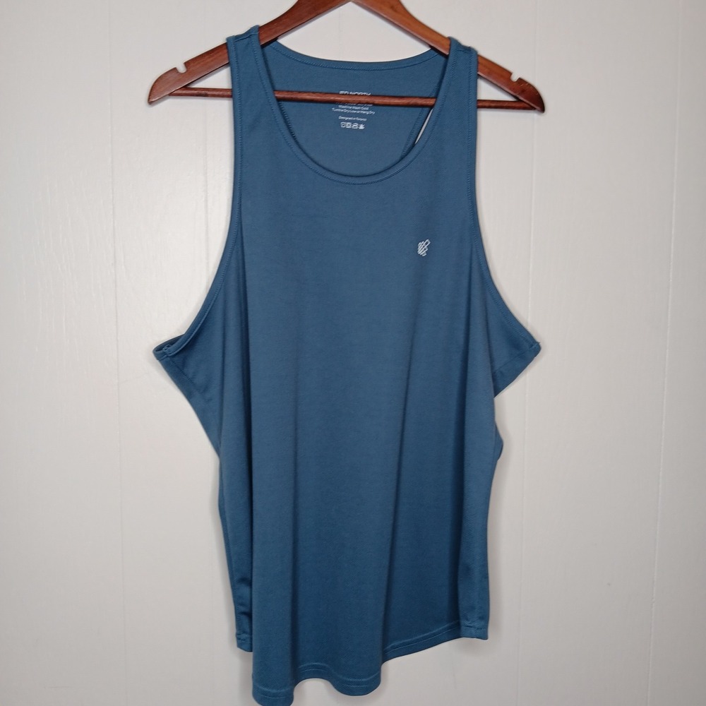 Jed North Workout Tank Top Mens XL Blue Quick Dry Microfiber Bodybuilding Gym
